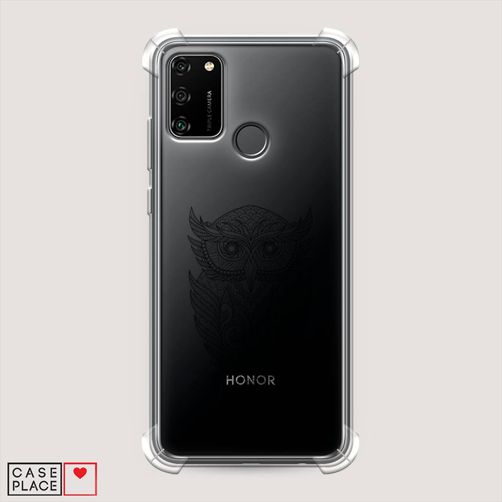 

Чехол Awog на Honor 9A "Филин графика", Черный, 612351-1