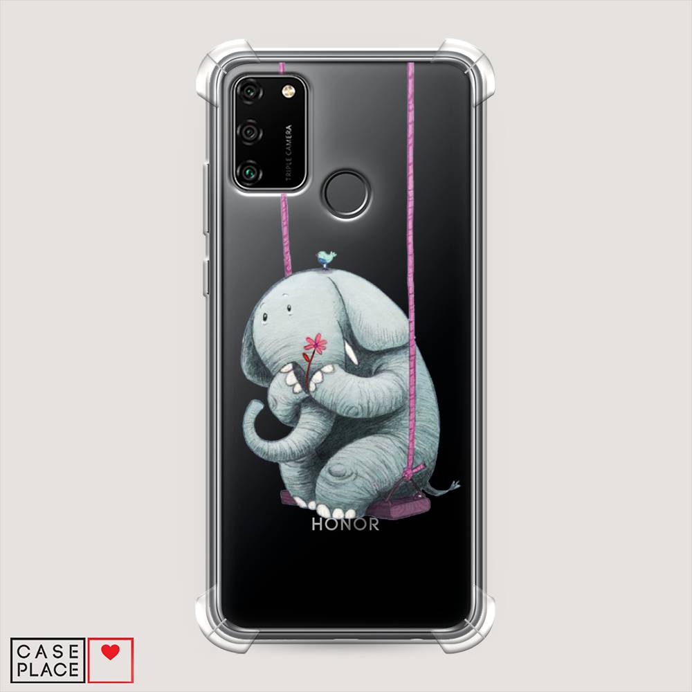 

Чехол Awog на Honor 9A "Грустный слоник", Розовый, 612351-1