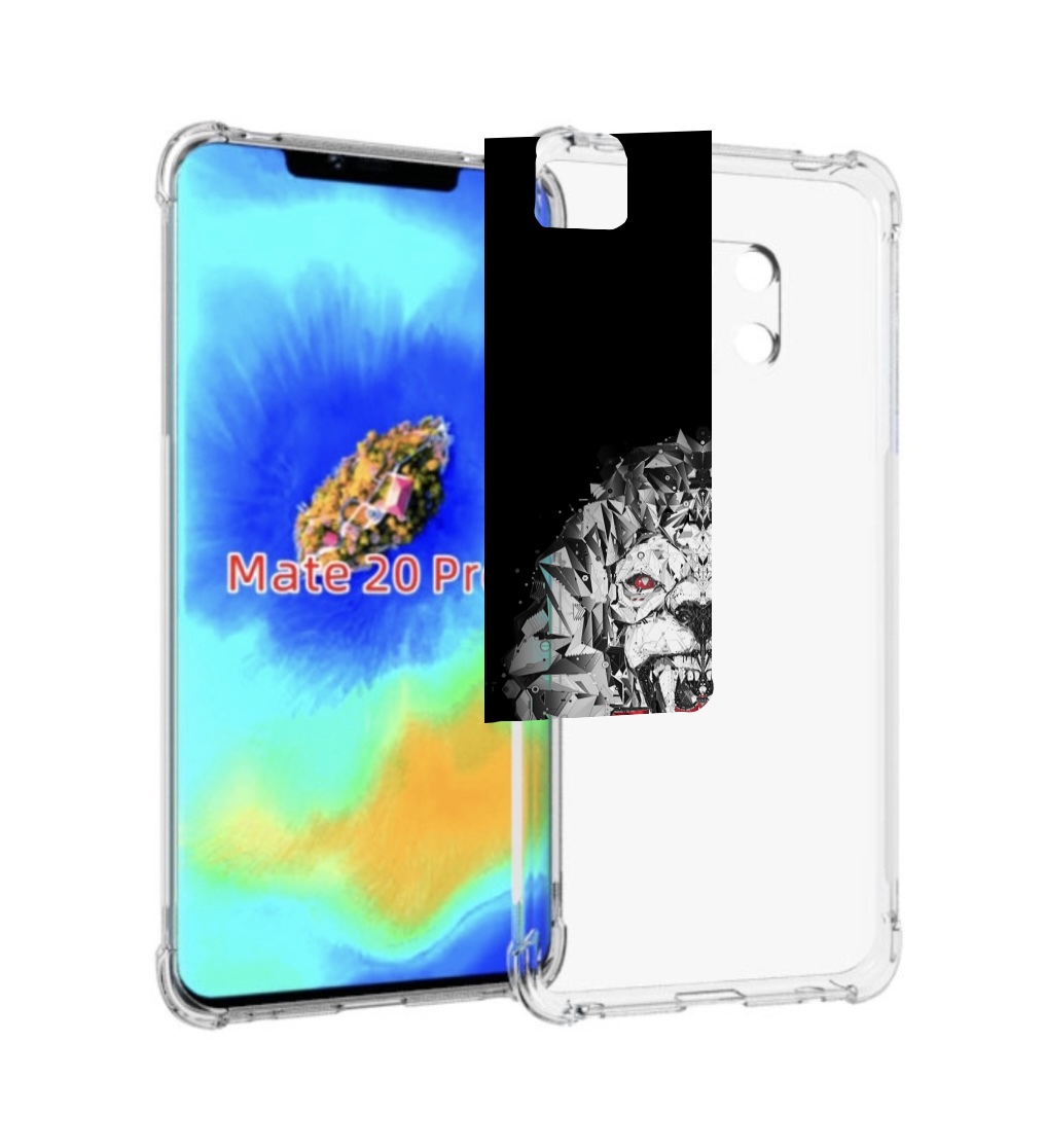 Чехол MyPads тигр-с-гранями-черно-белый для Huawei Mate 20 Pro/Mate 20 RS 6.39