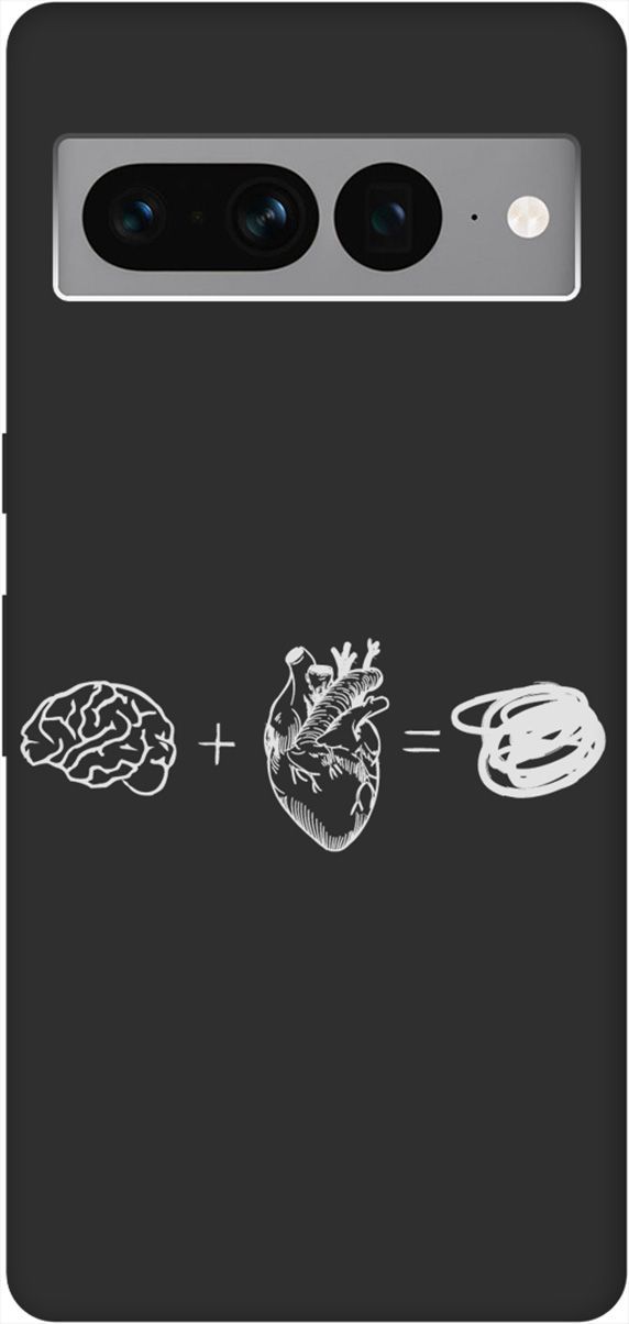 

Чехол на Google Pixel 7 Pro с 3D принтом "Brain Plus Heart W" черный, Черный;белый, 159189