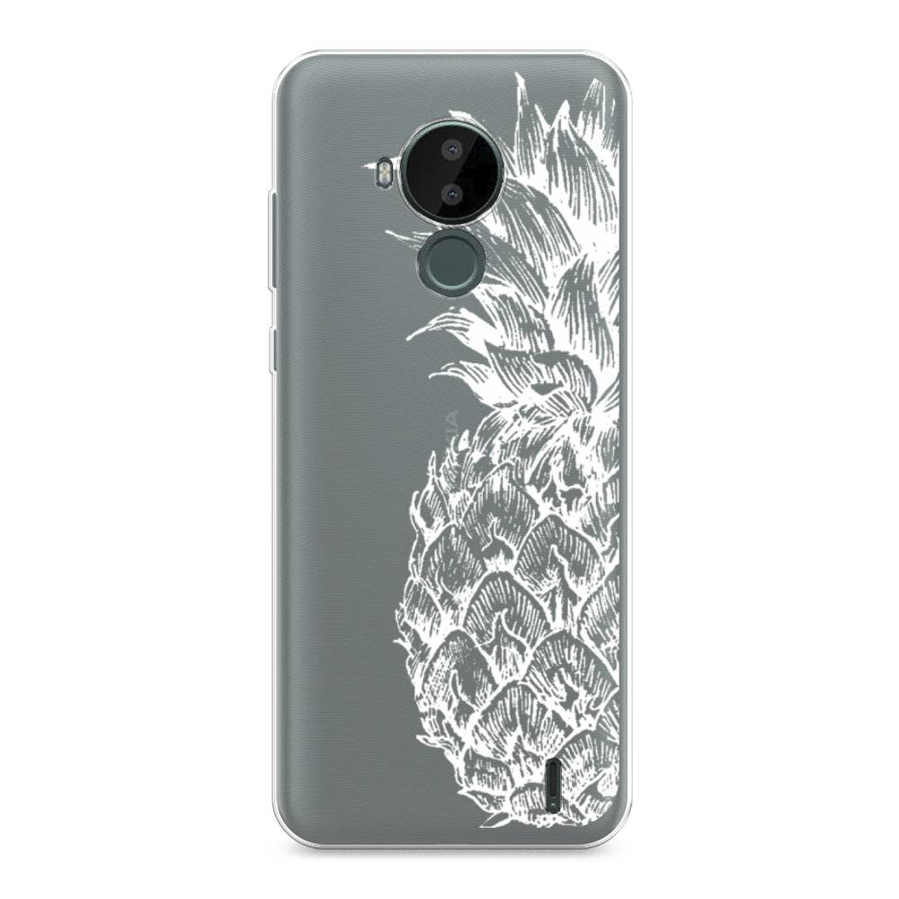 

Чехол Awog на Nokia C30 / Нокиа C30 "Ананас графика белая", Белый, 124850-10