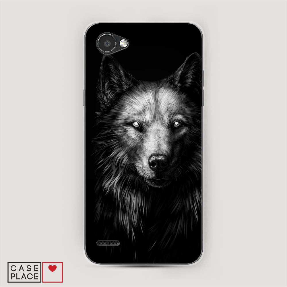фото Чехол awog "волк черно белый" для lg q6