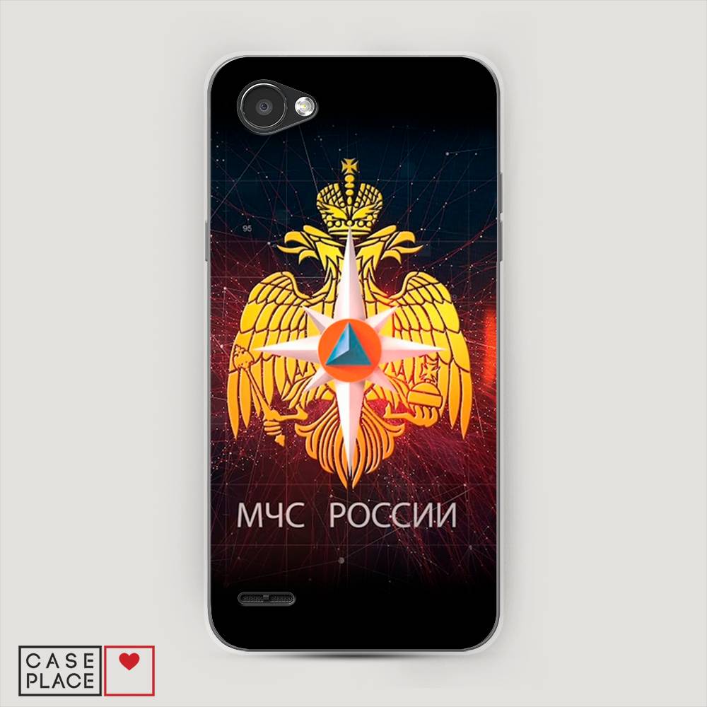 

Чехол Awog на LG Q6 "МЧС России", Черный;желтый;красный, 83150-5