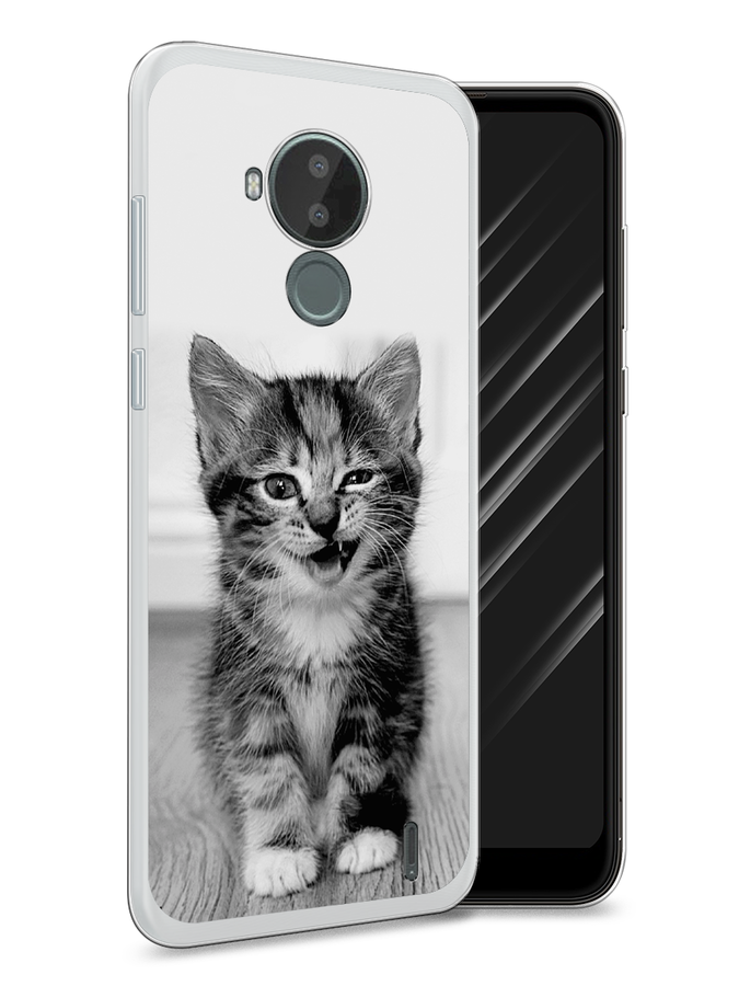 

Чехол Awog на Nokia C30 / Нокиа C30 "Подмигивающий котенок", Черный;серый, 124850-1