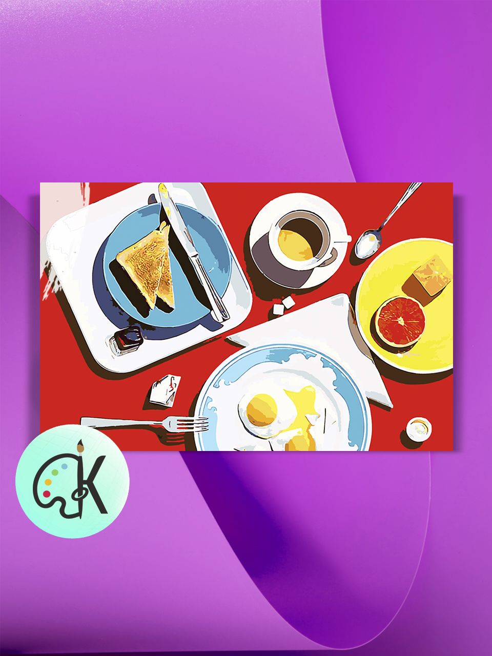 

Картина по номерам на холсте Культура Цвета Breakfast - Pop Art, 40 х 60 см, Breakfast - Pop Art