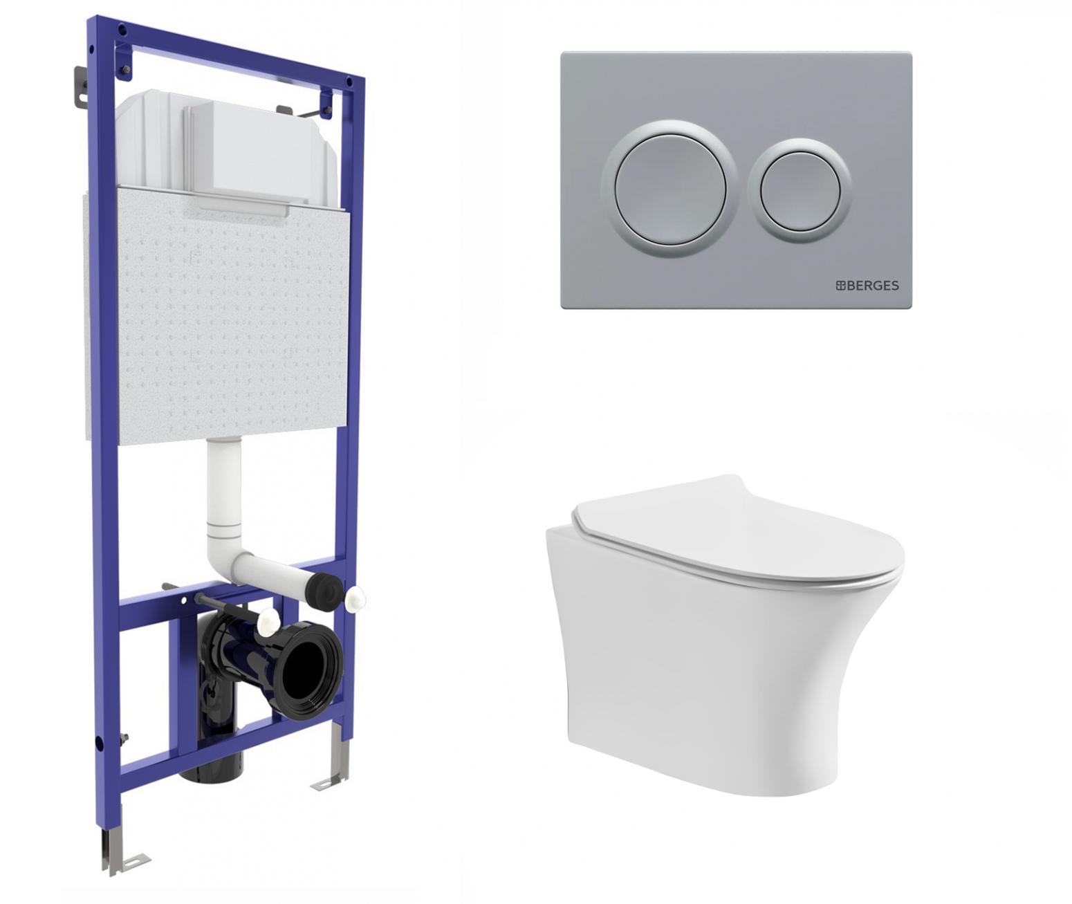 

Комплект: инсталляция Berges + унитаз Bernina aria с кнопкой матовой хром, 534329