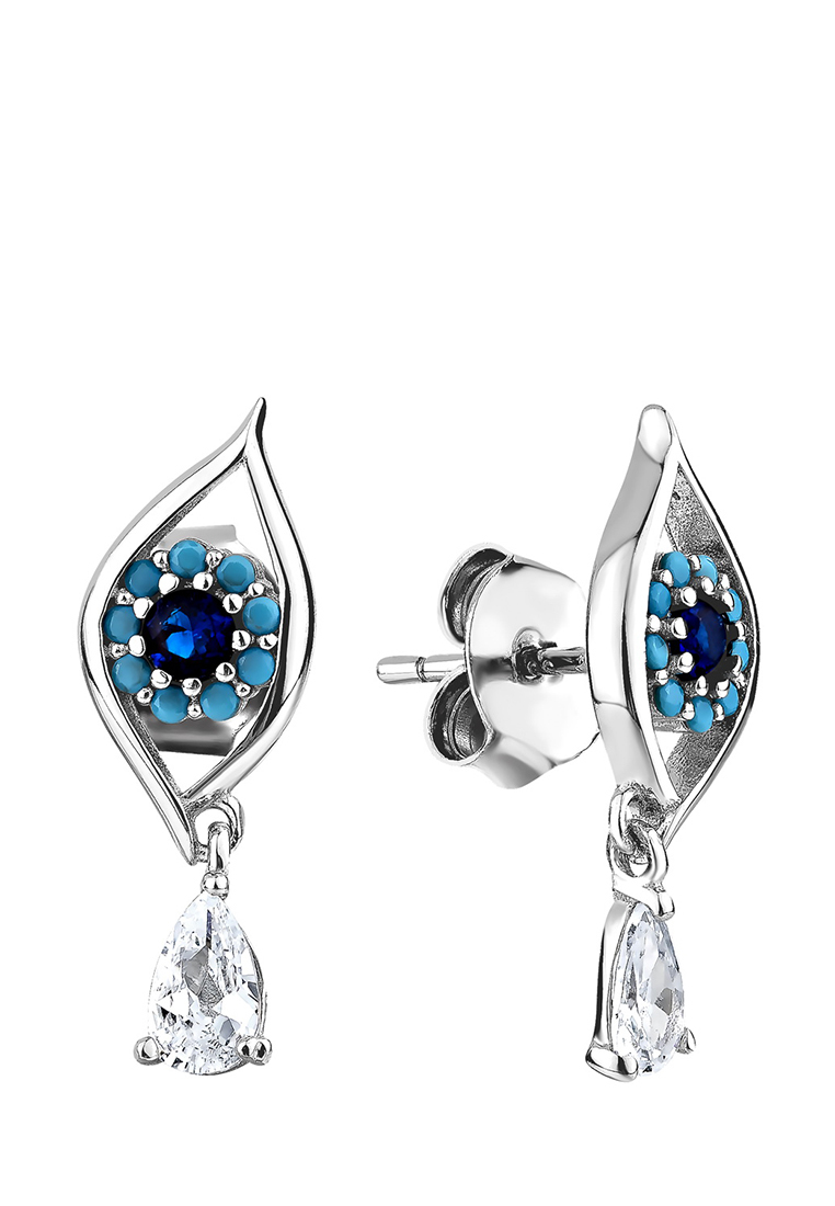 

Серьги подвески из серебра с фианитом Kari Jewelry СЛ-404, СЛ-404