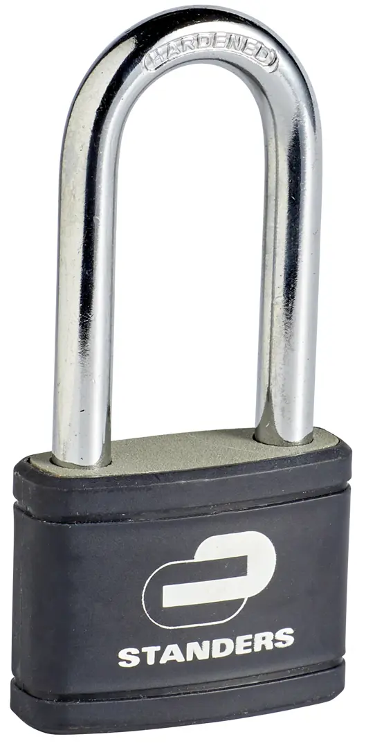 фото Замок навесной standers с длинной дужкой 54x41 мм 2 ключа в комплекте чугун цвет черный