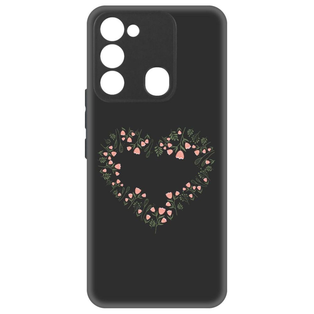 

Чехол-накладка Софт Цветочное сердце для TECNO Spark 8C, Черный
