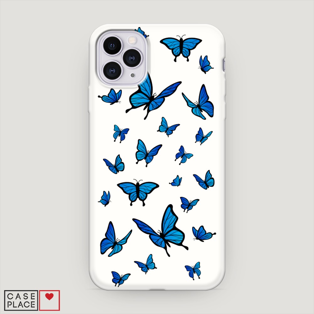 

Матовый силиконовый чехол "Синие бабочки" на Apple iPhone 11 Pro, 12357-1