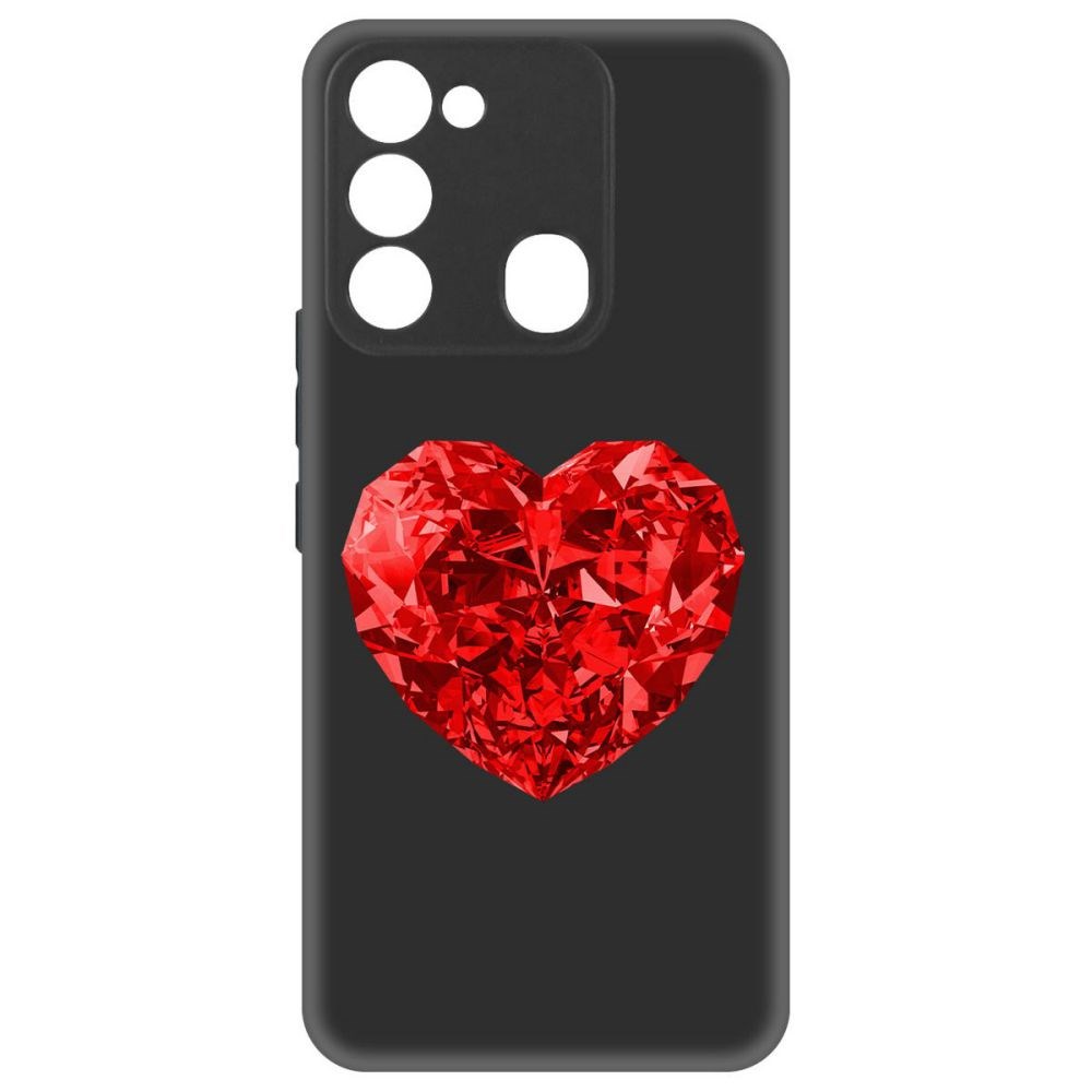 

Чехол-накладка Софт Рубиновое сердце для TECNO Spark 8C, Черный