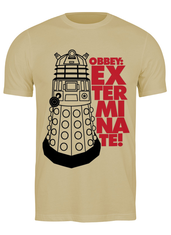 

Футболка мужская Printio Obey: exterminate! (daleks) бежевая S, Бежевый, Obey: exterminate! (daleks)
