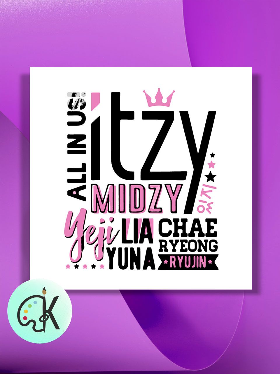 

Картина по номерам на холсте Культура Цвета itzy poster, 40 х 40 см, itzy poster