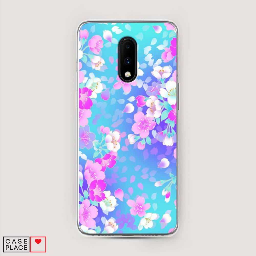 

Чехол Awog на OnePlus 7 / ВанПлас 7 "Яблоневые цветы", Голубой;розовый;белый, 150750-8