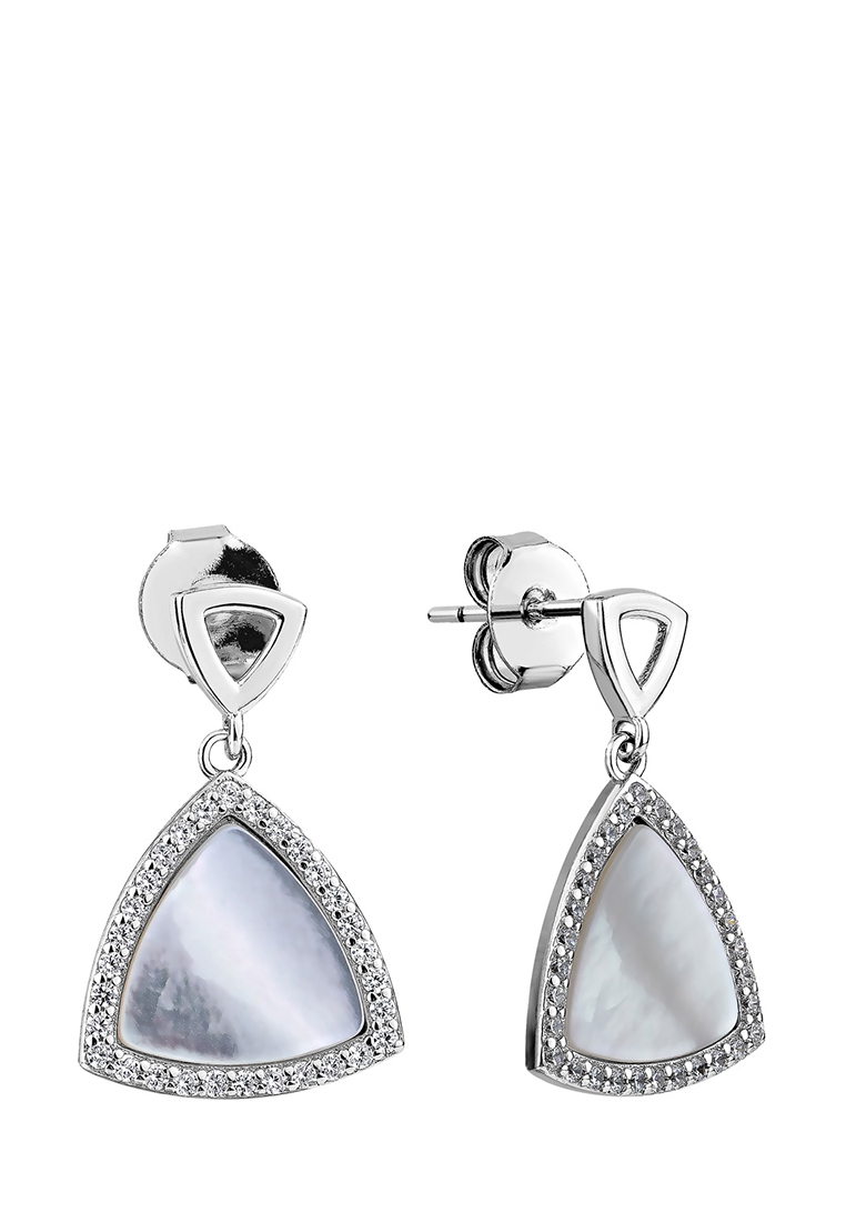 

Серьги подвески из серебра с перламутром/фианитом Kari Jewelry СЛ-504Л, СЛ-504Л