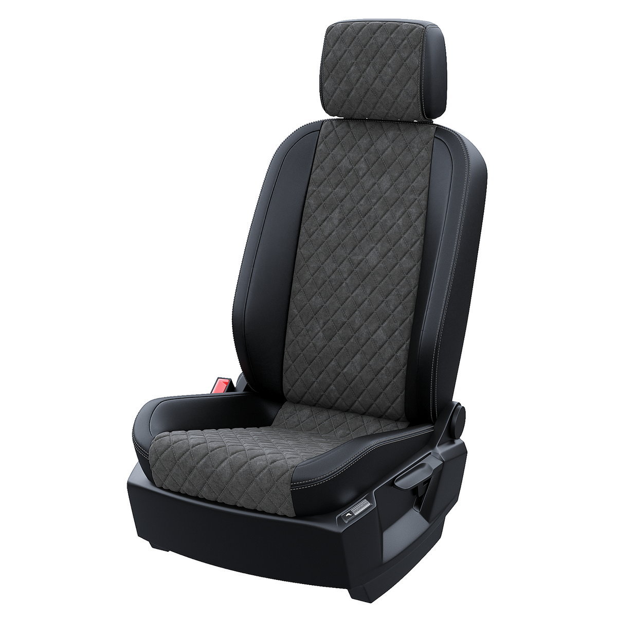

Чехлы на сиденья Чехлы.ру для Geely Coolray 5267AV121FT2 Алькантара ромб, Серый;черный, 5267AV
