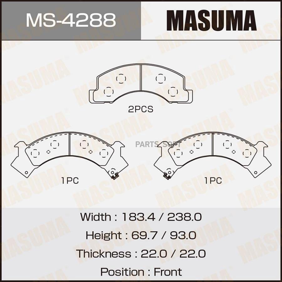 

Тормозные колодки MASUMA дисковые MS4288