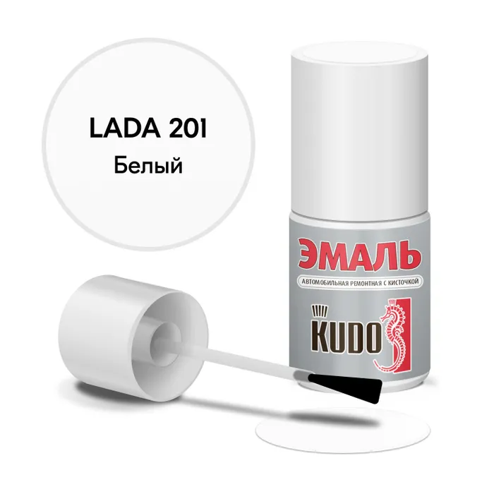 

Эмаль автомобильная с кисточкой KUDO KU70201 белый 15 г, эмаль автомобильная с кисточкой, Белый 201, 15г KU-70201