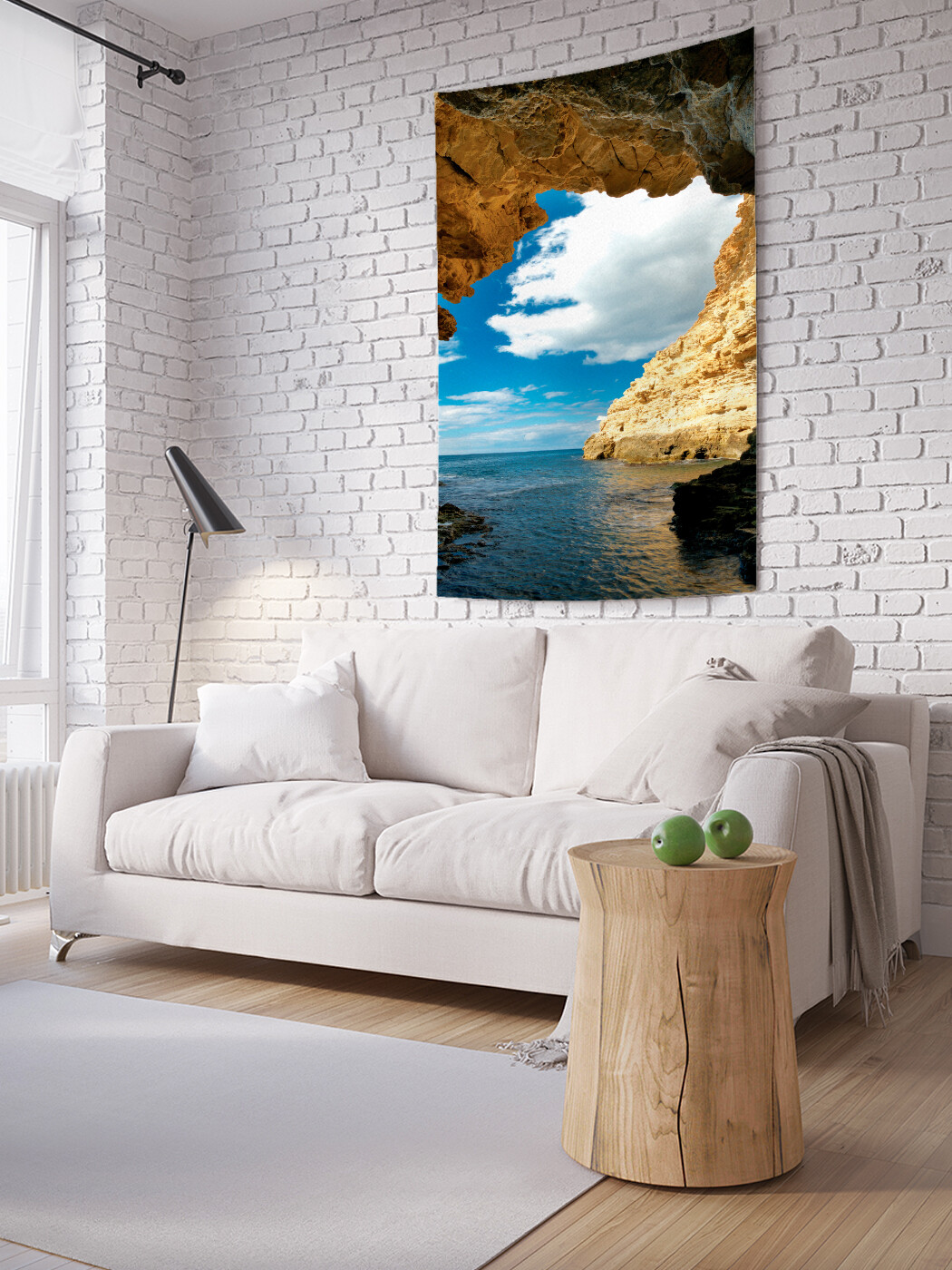 

Вертикальное фотопанно JoyArty Скальная арка в пещере, из ткани, 150х200 см