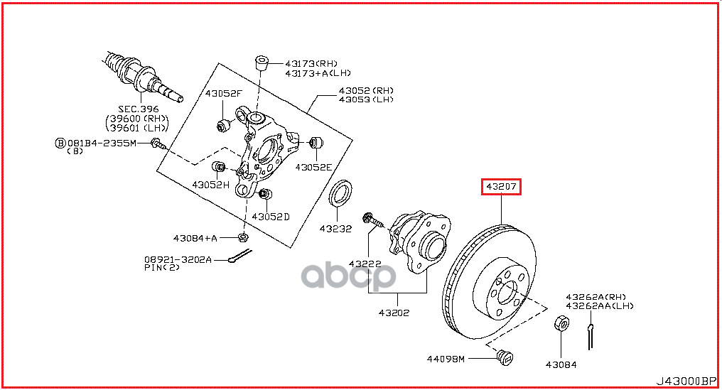

NISSAN 43206JL00A Диск тормозной задний 1шт