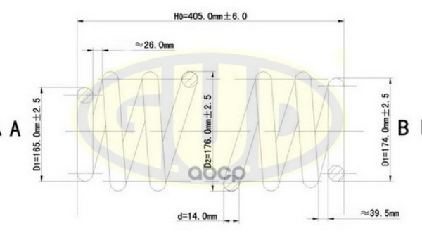 

Пружина Пер Renault Laguna 1.6-1.9tdi 94-01 G.U.D Gcs072924 G.U.D арт. GCS072924