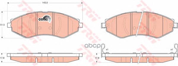

Колодки дисковые п. Daewoo NubiraEvanda, Chevrolet LacettiEpica 03 GDB3347 645 22FDB1905