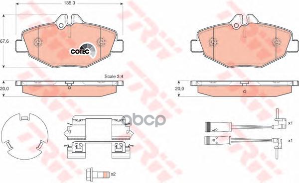 

Колодки дисковые п.\ MB W211 2.0-2.4/2.0CDi/2.7CDi 02> GDB1542 =990 02