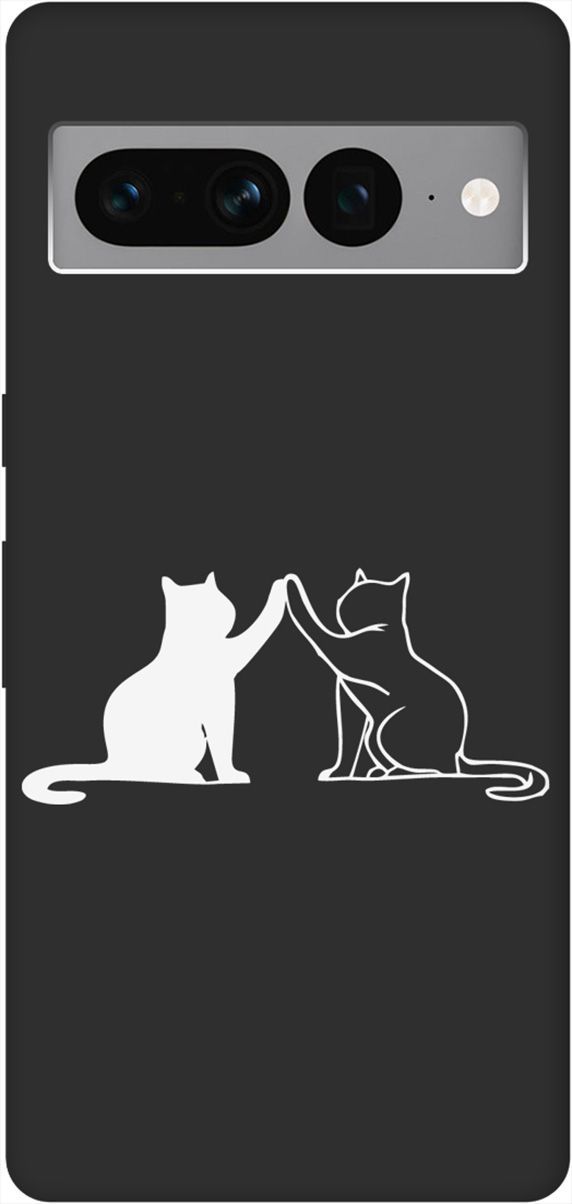 

Чехол на Google Pixel 7 Pro с 3D принтом "Cats W" черный, Черный;белый, 159189