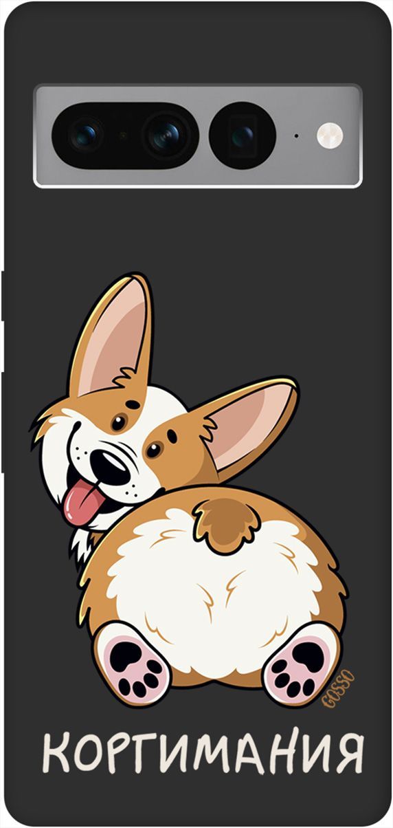

Чехол на Google Pixel 7 Pro с 3D принтом "CorgiMania" черный, Черный;бежевый, 159188