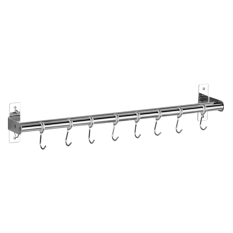 фото Рейлинг двойной ( держатель с 10 крючками) для кухни и ванной, rammax, 60 см
