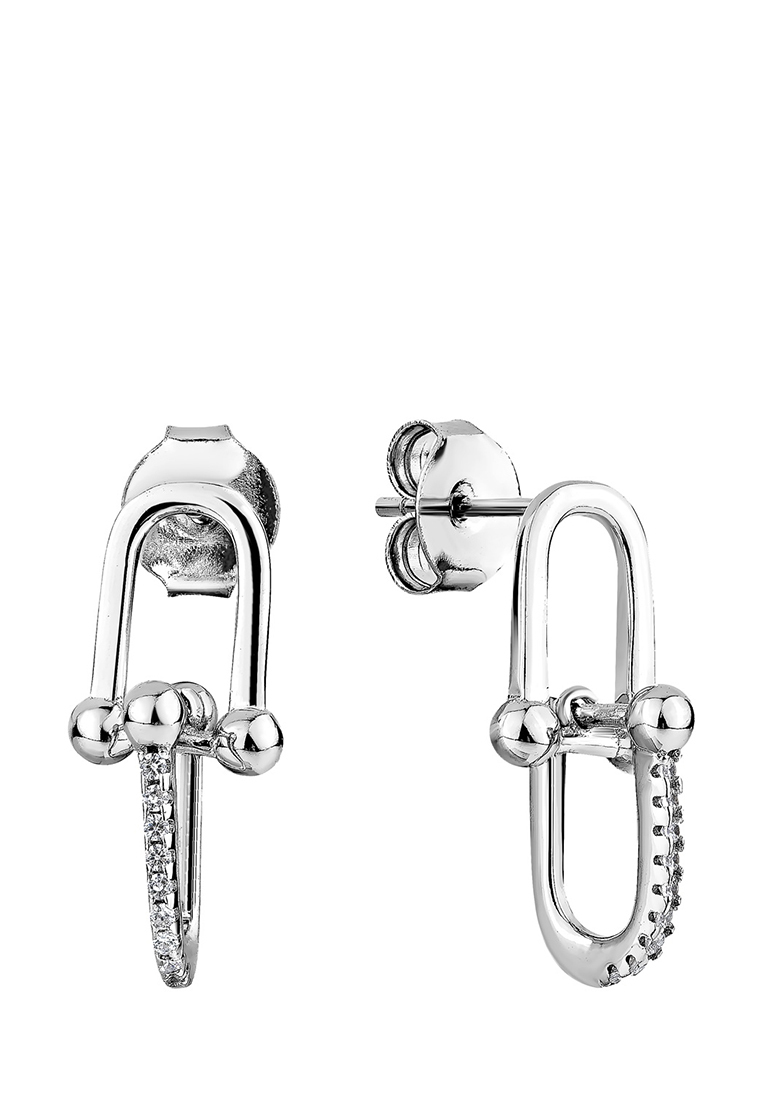 Серьги подвески из серебра с фианитом Kari Jewelry СЛ-799