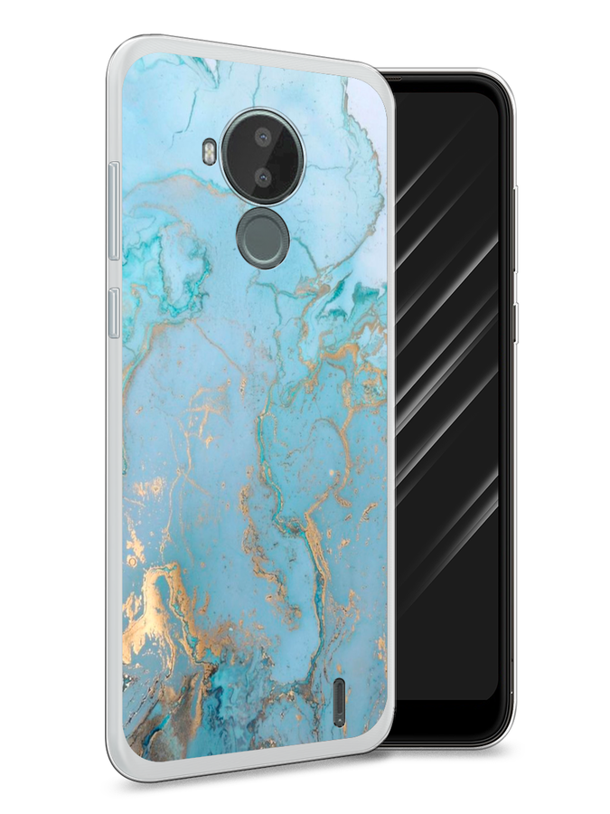 

Чехол Awog на Nokia C30 / Нокиа C30 "Голубой мрамор рисунок", 124850-3