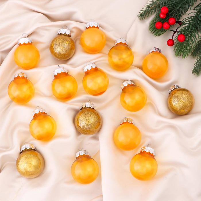 

Шар на ель Зимнее волшебство Фелиция ассорти Р00012810 16 шт. золотистый желтый, Фелиция ассорти