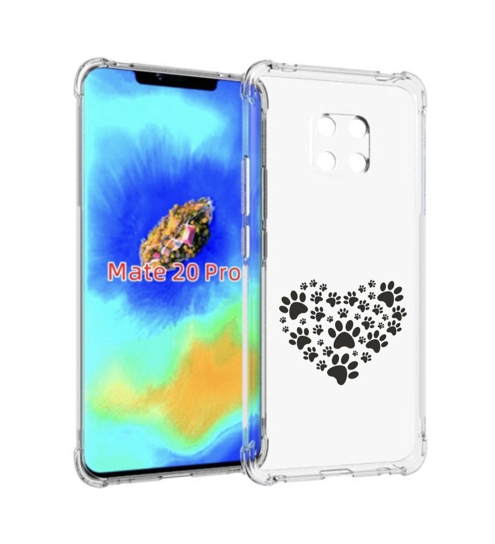 

Чехол MyPads следы-в-сердечке для Huawei Mate 20 Pro/Mate 20 RS 6.39, Прозрачный, Tocco