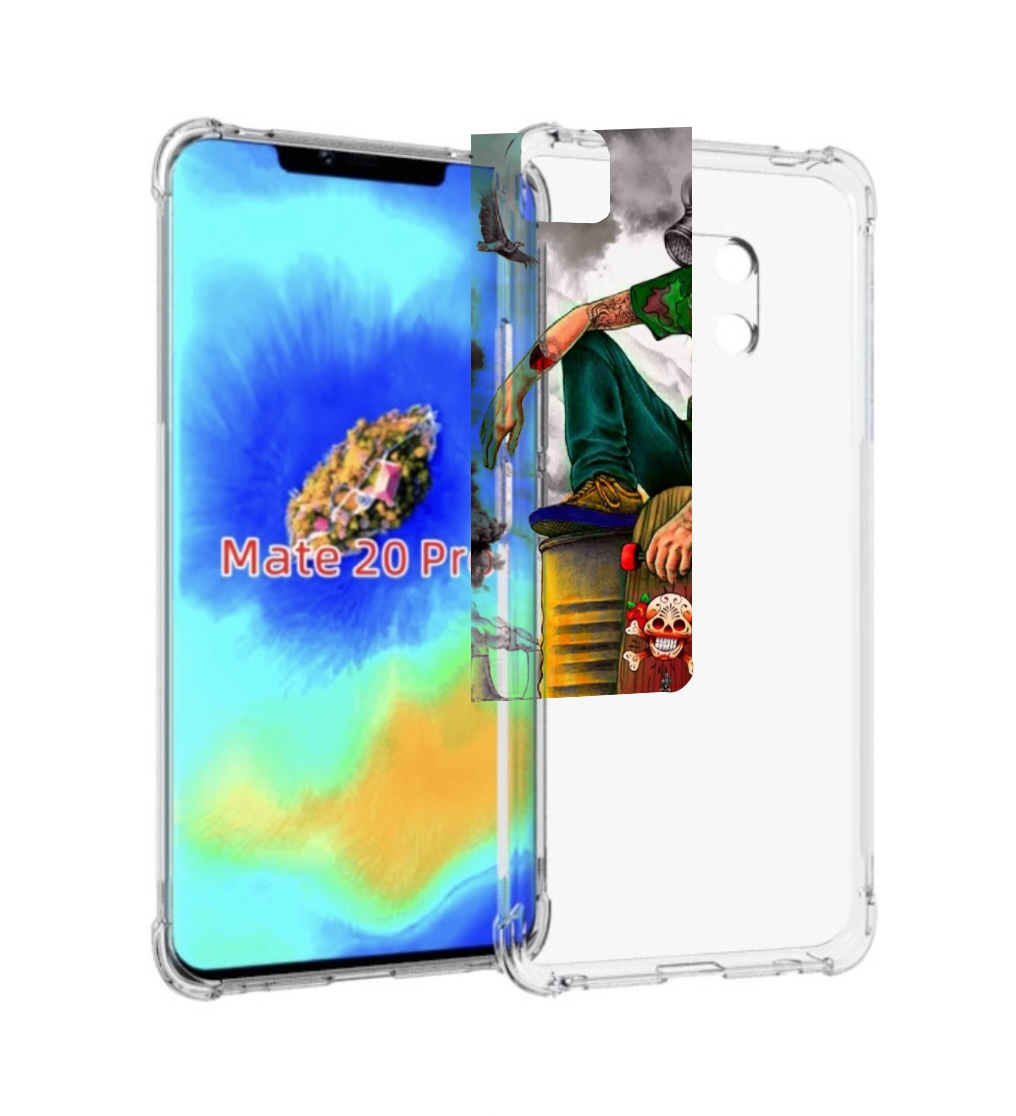 

Чехол MyPads скейтер в противогазе для Huawei Mate 20 Pro/Mate 20 RS 6.39, Прозрачный, Tocco