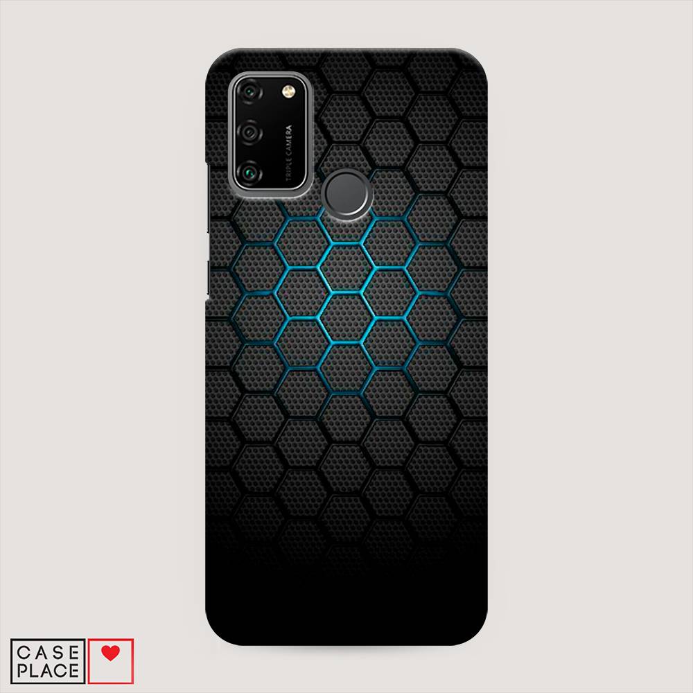 фото Чехол awog "бирюзовые соты" для honor 9a