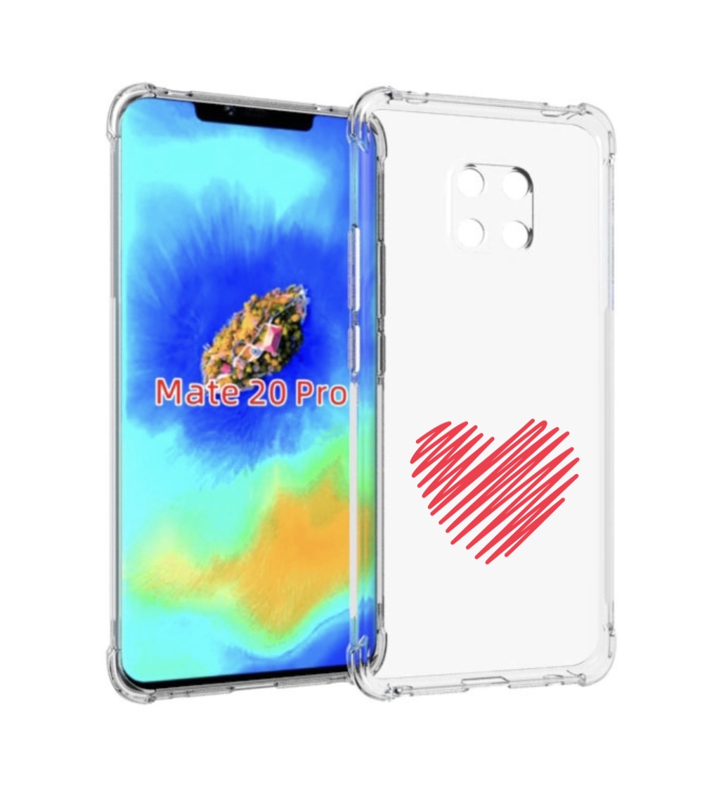 

Чехол MyPads сердечко-одной-линией для Huawei Mate 20 Pro/Mate 20 RS 6.39, Прозрачный, Tocco