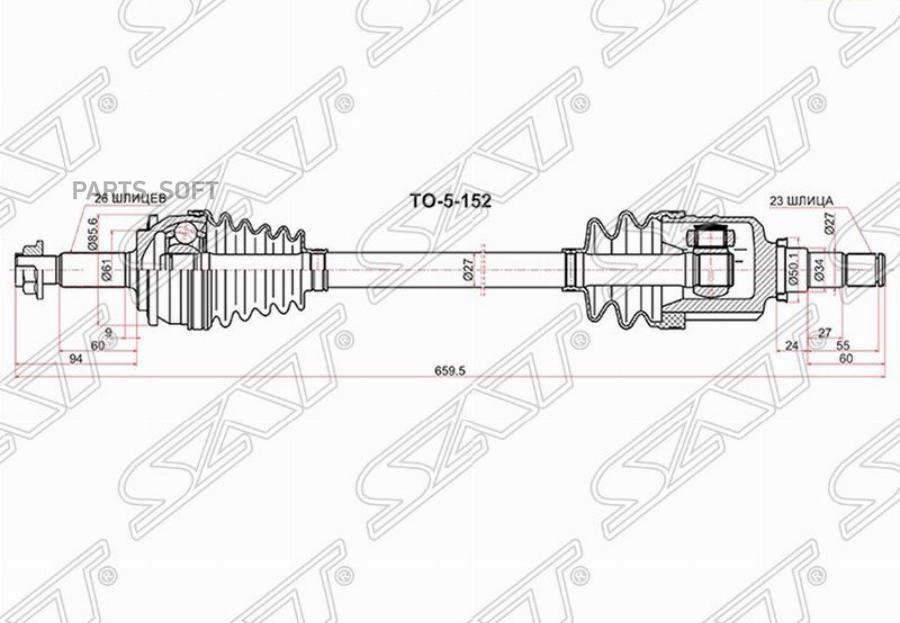 

Привод в сборе FR LH TOYOTA COROLLA ZRE15# 06-/AURIS ZRE15# 06-