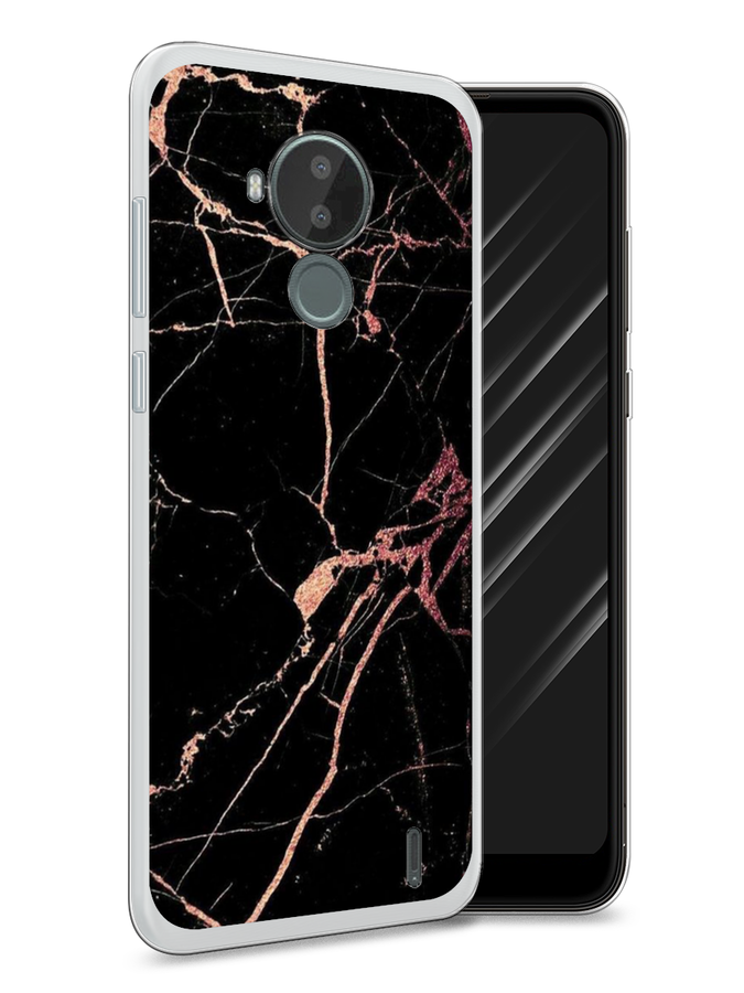 

Чехол Awog на Nokia C30 / Нокиа C30 "Мрамор розовое золото", Черный;розовый, 124850-3