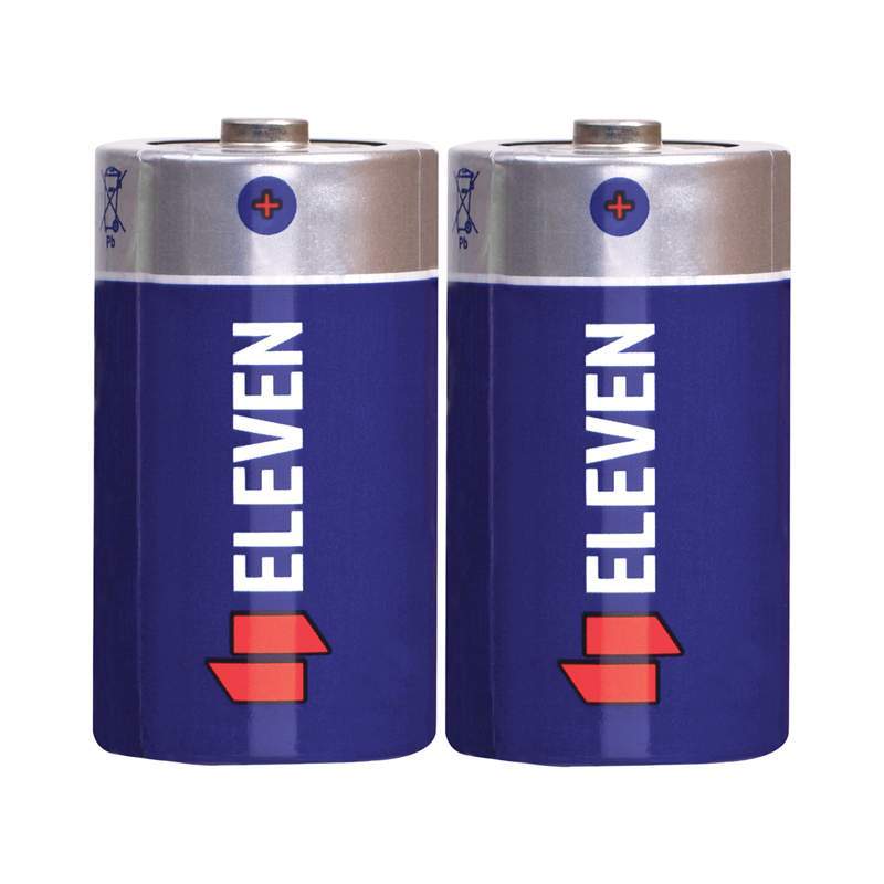 Батарейка Eleven D (R20) солевая, SB2, комплект 10 батареек (5 упак. х 2шт.) солевая батарейка perfeo
