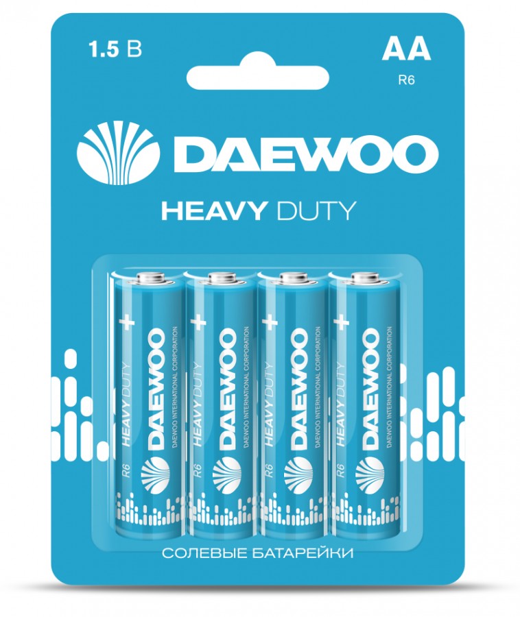 Элемент питания Daewoo Heavy Duty R6/316 BL4, комплект 40 батареек (10 упак. х 4шт.)