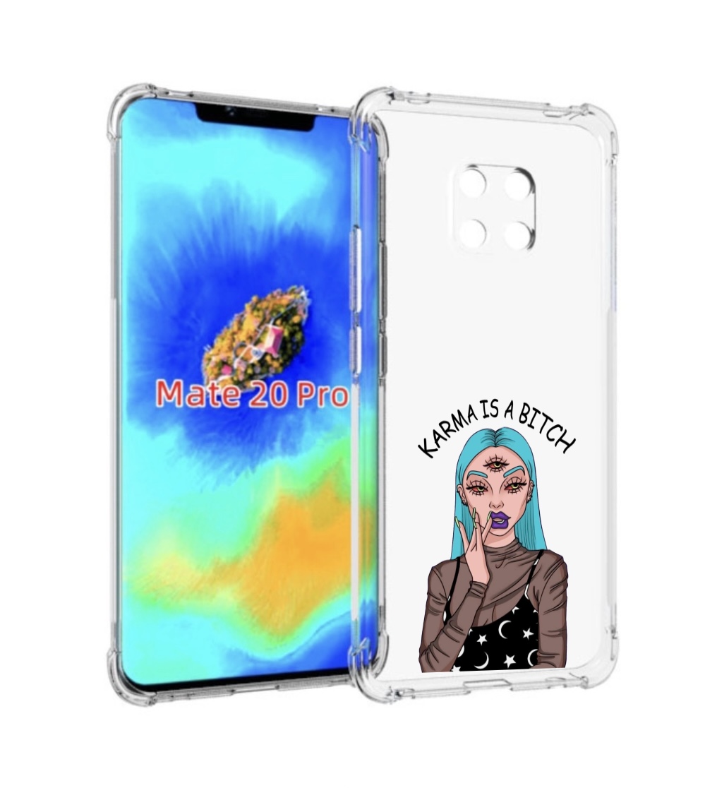 

Чехол MyPads плохая-карма женский для Huawei Mate 20 Pro/Mate 20 RS 6.39, Прозрачный, Tocco