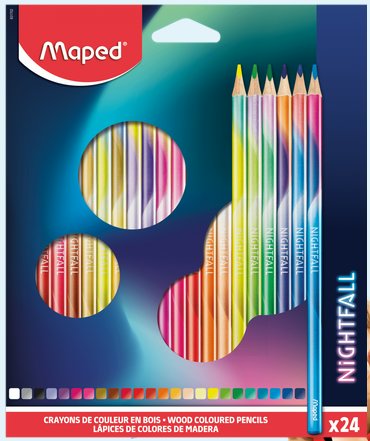 

Карандаши цветные Maped Nightfall 24шт, Разноцветные, 1764334