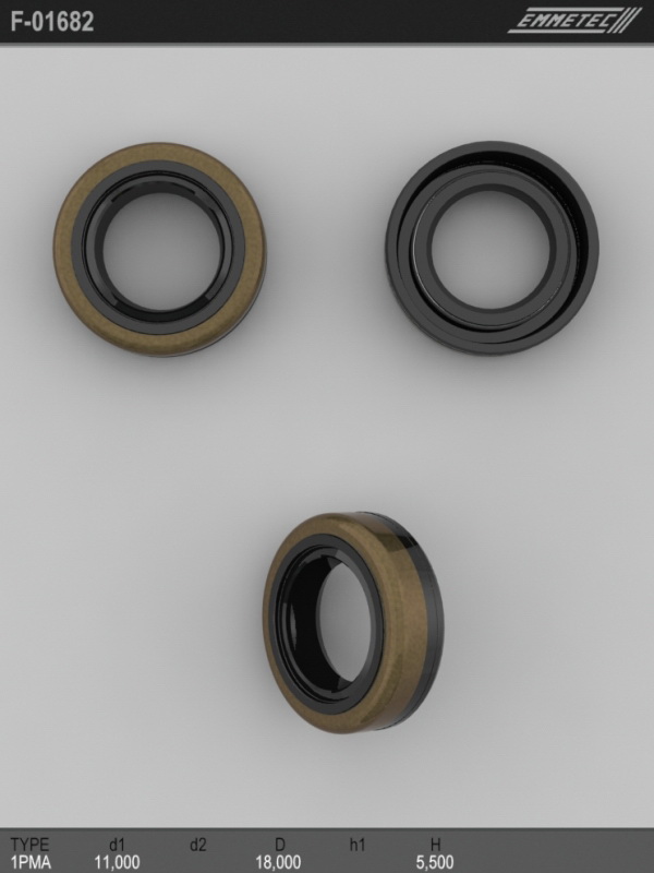 

Сальник рулевой рейки EMMETEC 11x18x5.5 (1PMA) F-01682, F-01682, F01682