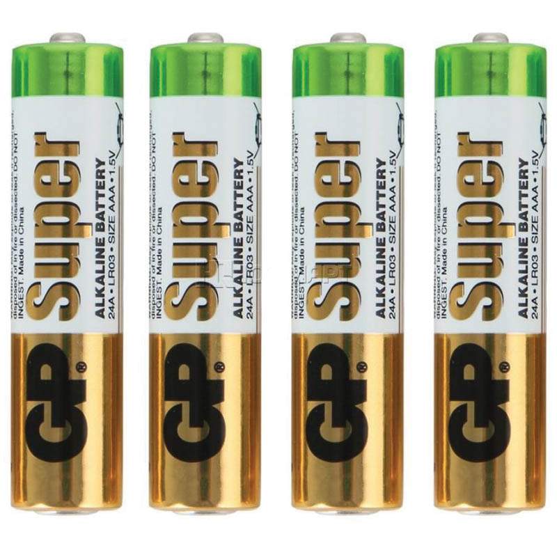 Батарейка GP Super AAA (LR03) 24A алкалиновая, SB4, комплект 16 батареек (4 упак. х 4шт.) батарейка gp ultra aaa lr03 24au алкалиновая bc4 комплект 12 батареек 3 упак х 4шт