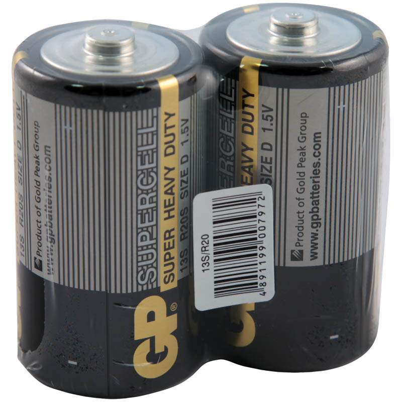 Батарейка GP Supercell D (R20) 13S солевая, OS2, комплект 6 батареек (3 упак. х 2шт.)