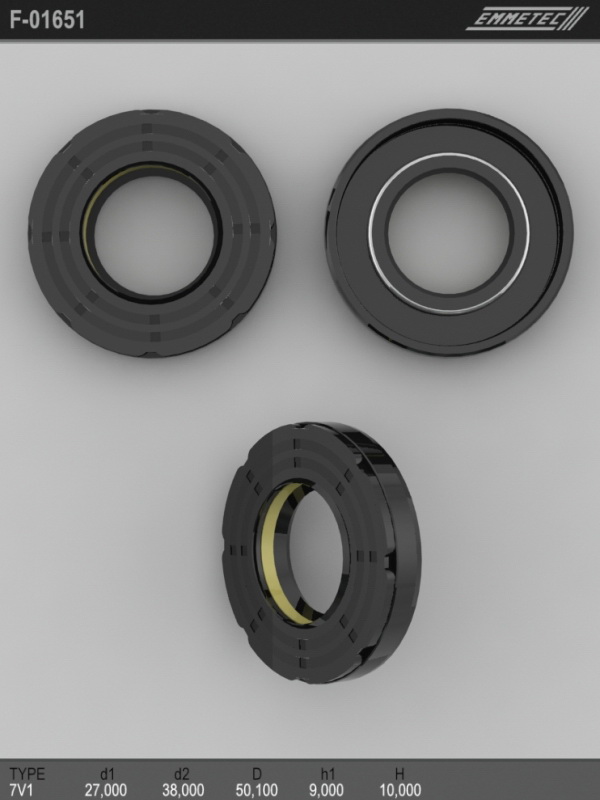 

Сальник рулевой рейки EMMETEC 27x50.1x9/10 (7V1) F-01651, F-01651, F01651