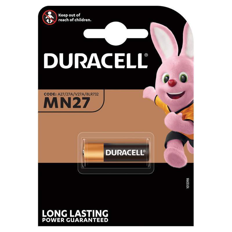 Батарейка Duracell MN27 (27A) 12V алкалиновая, 1BL, комплект 2 шт. батарейки duracell mn27 12в 1 шт