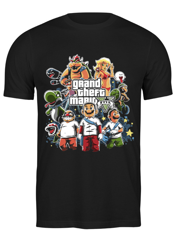 

Футболка мужская Printio Mario gta черная S, Черный, Mario gta