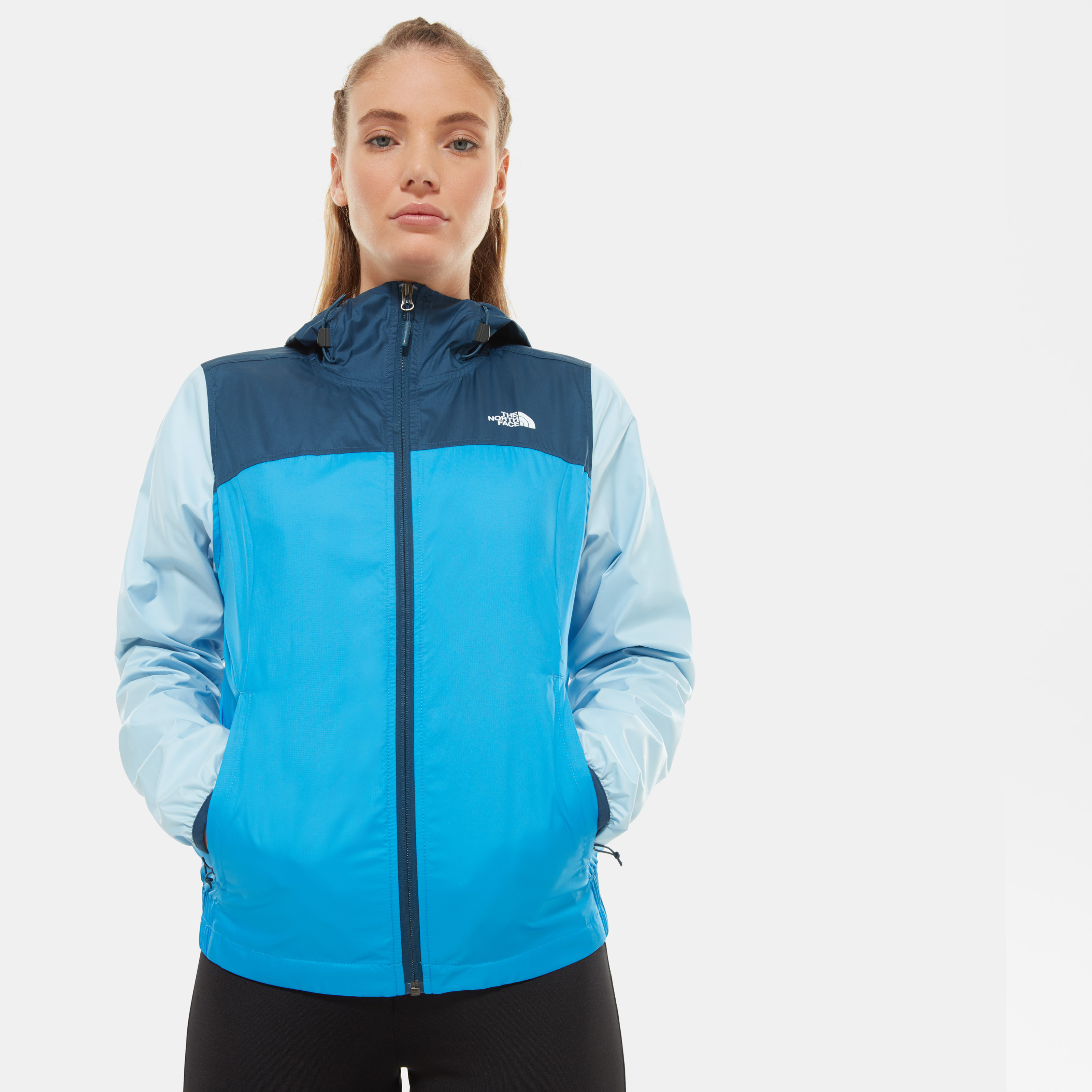 фото Спортивная ветровка женская the north face ta3sv5p02 голубая s